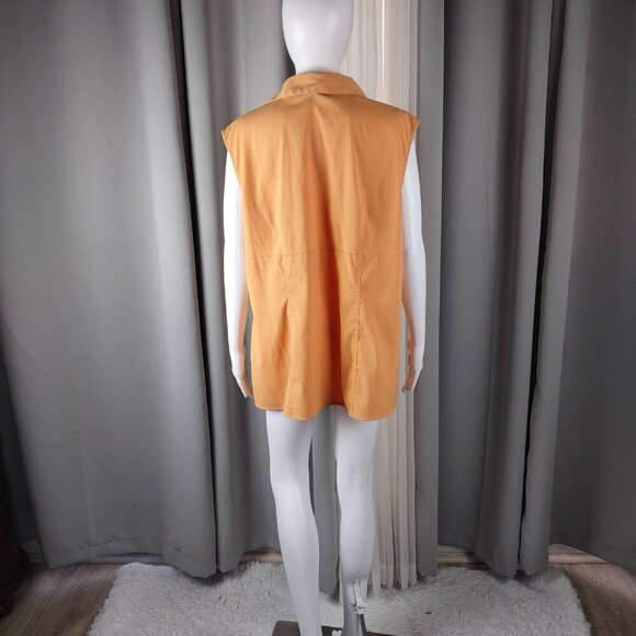 Apostrophe Women’s Orange, Button Up, Sleeveless, Lightweight Blouse Size 16W - Picture 4 of 11